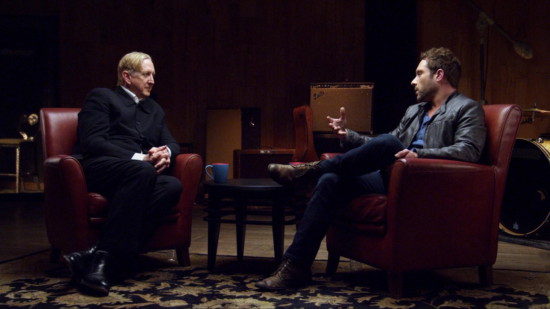 Still from Conversation with Nic Pizzolatto and T Bone Burnett