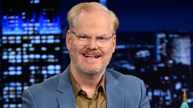 Still from Jim Gaffigan, Betty Gilpin, Mary Ellen Matthews, Adam Lambert