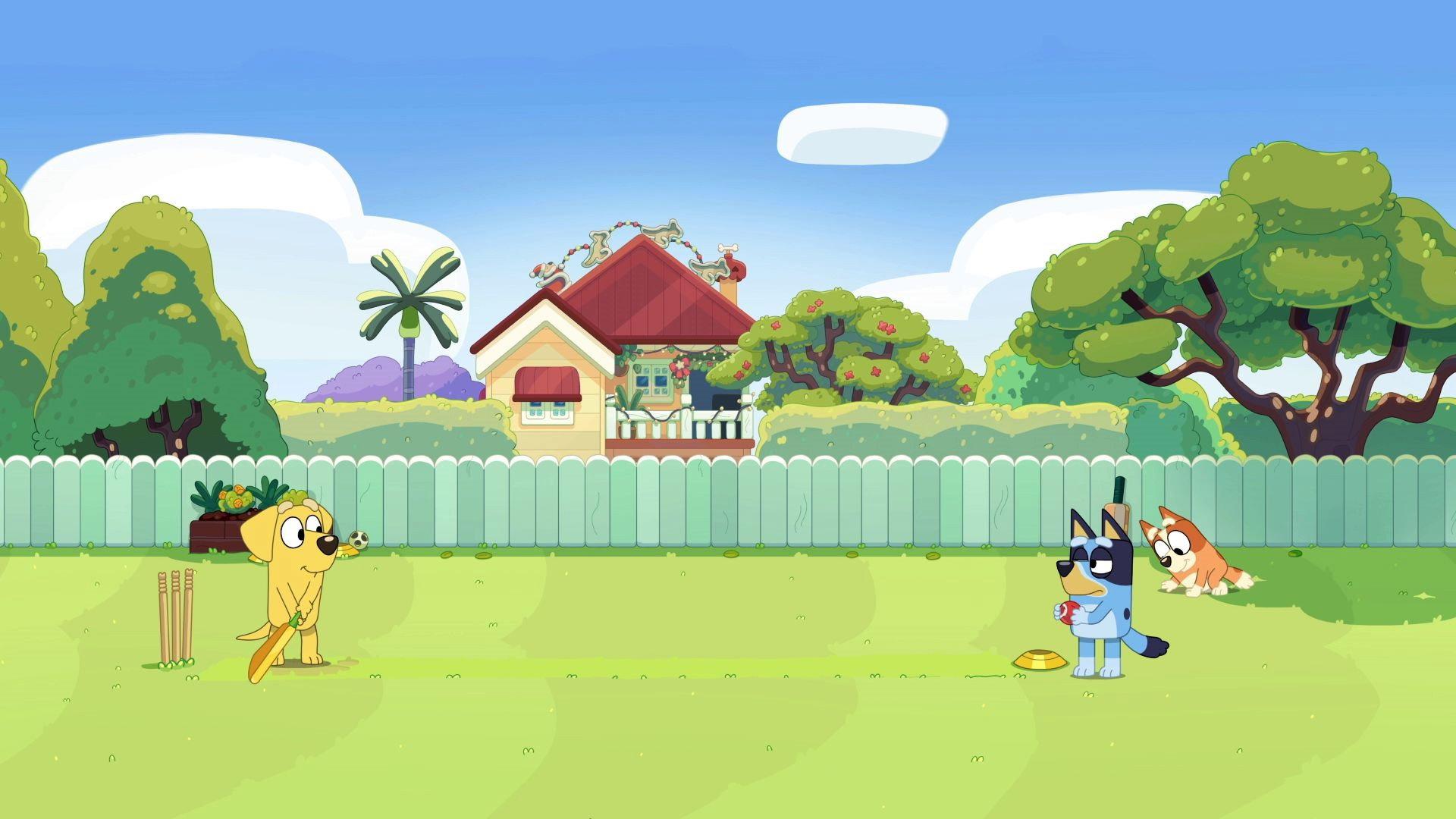 Still from Bluey: Christmas Cricket
