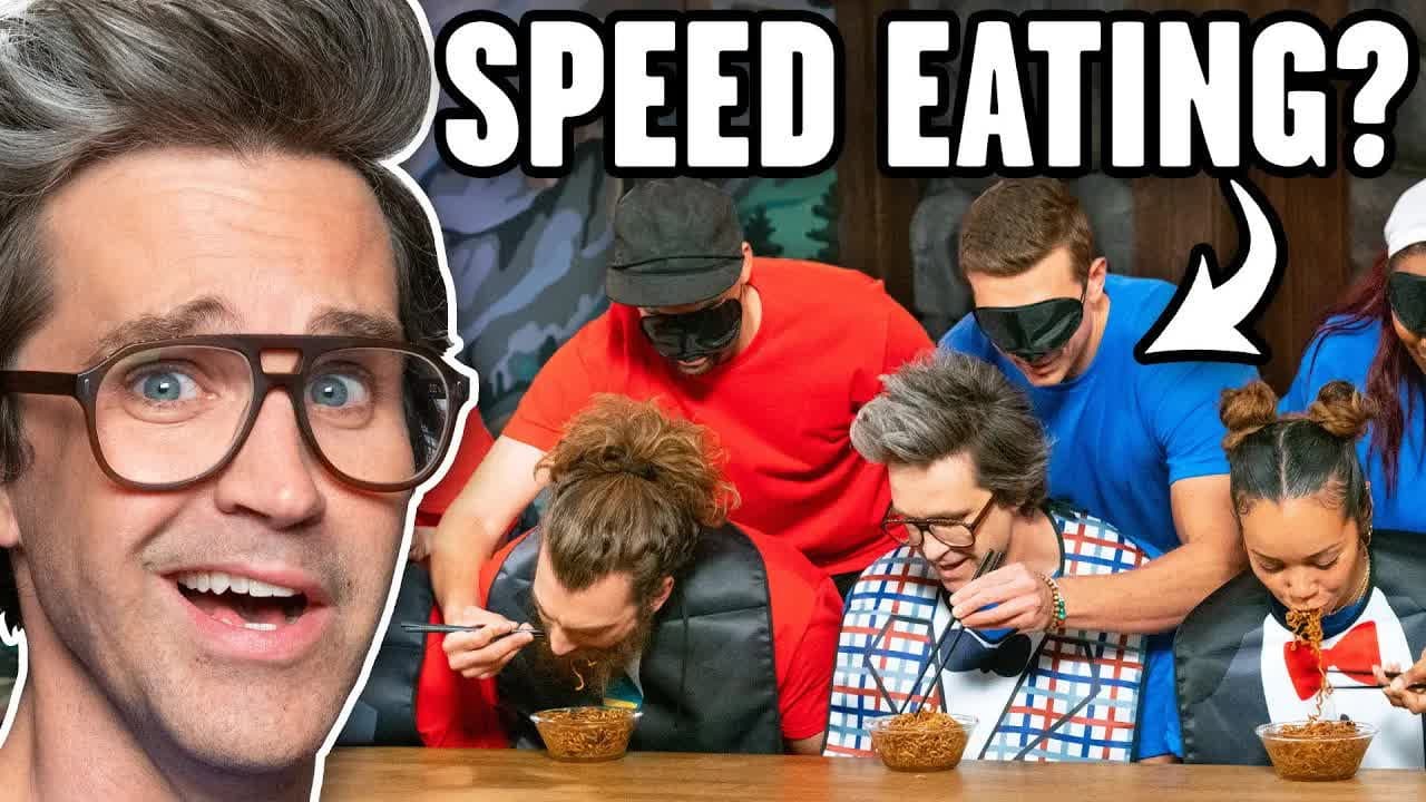 Still from Blind Speed Eating Challenge