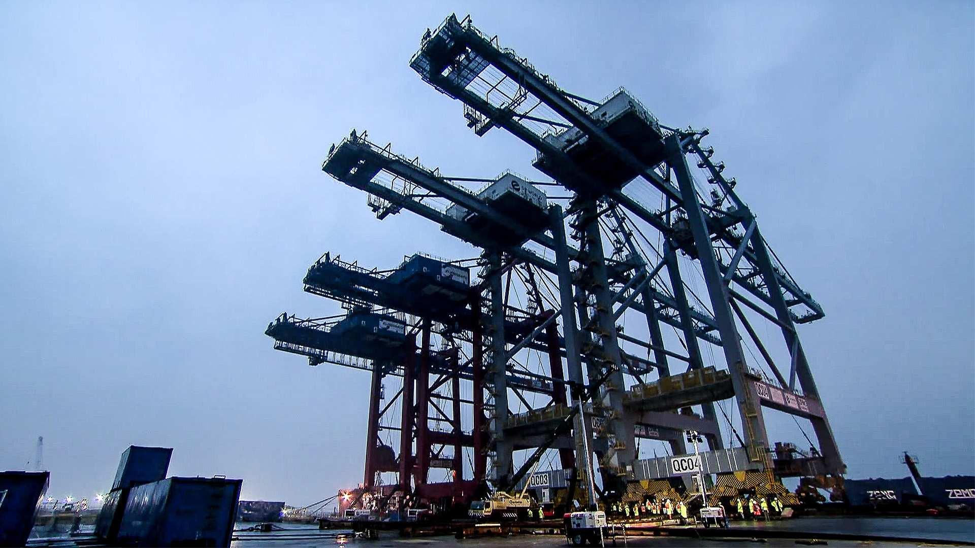 Still from Dock Cranes, Plastic Bags, Baubles