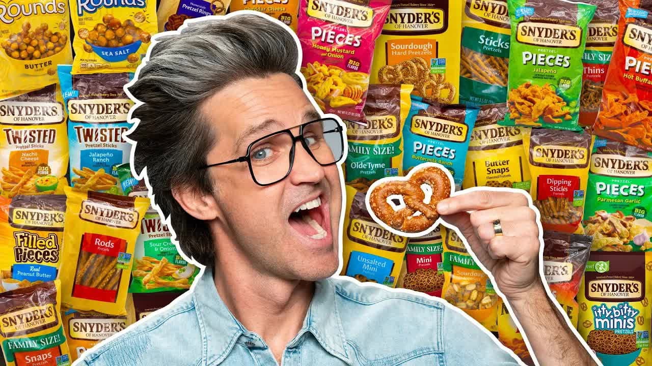 Still from We Tried EVERY Pretzel Flavor
