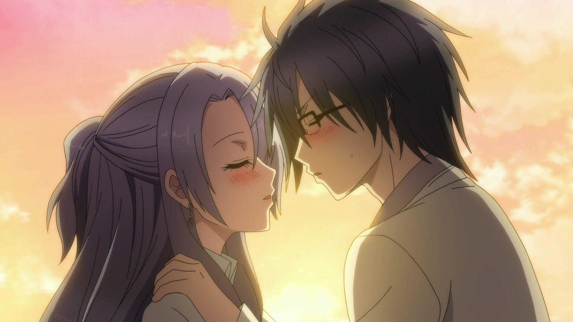 Still from Science-types Fell in Love, So They Tried Kissing.