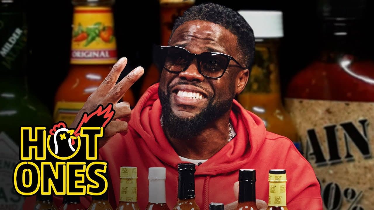 Still from Kevin Hart Celebrates 10 Years of Hot Ones While Eating Spicy Wings