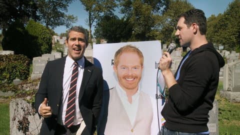 Still from The Lesbian Lightning Round, with Andy Cohen