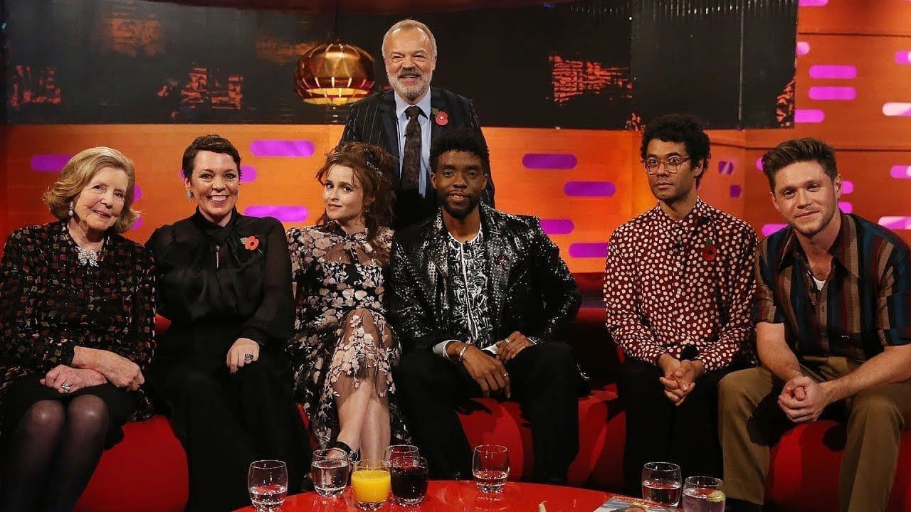 Still from Olivia Colman, Helena Bonham Carter, Chadwick Boseman, Richard Ayoade