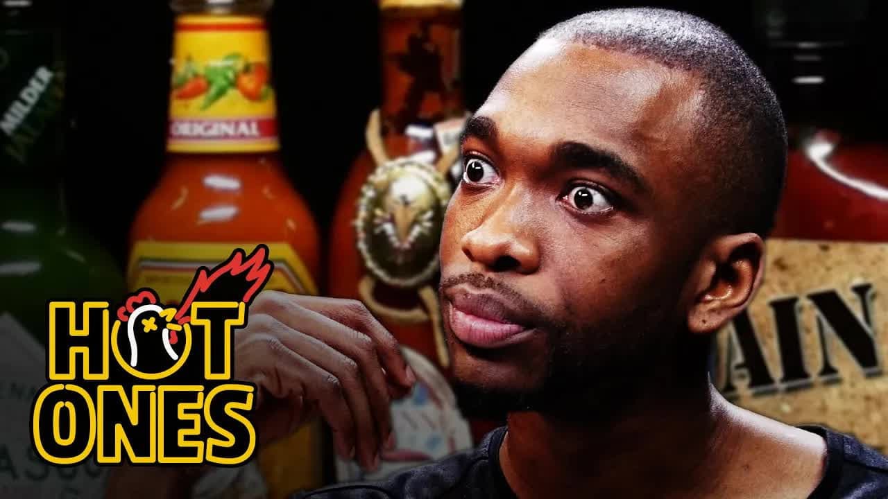 Still from Jay Pharoah Has a Staring Contest While Eating Spicy Wings