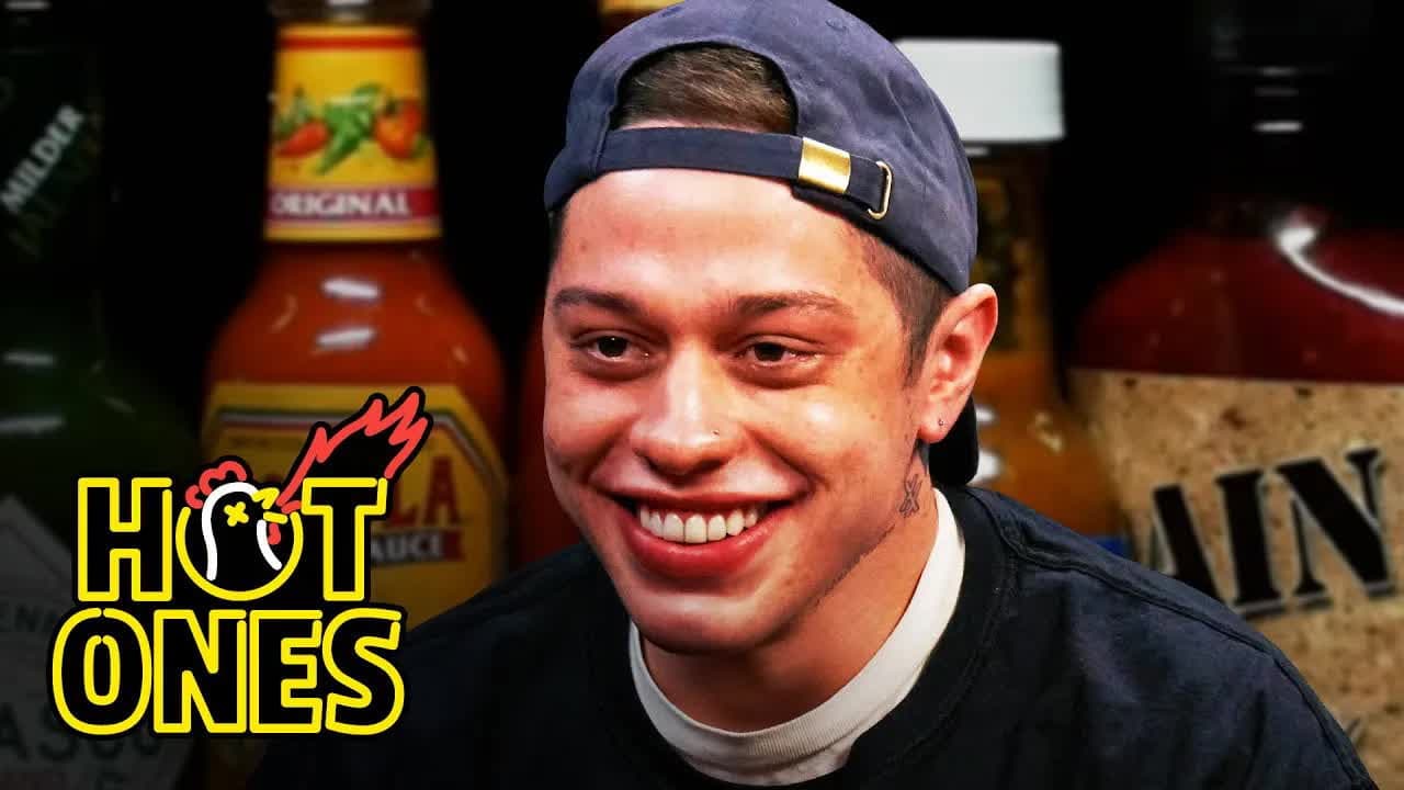 Still from Pete Davidson Drips with Sweat While Eating Spicy Wings