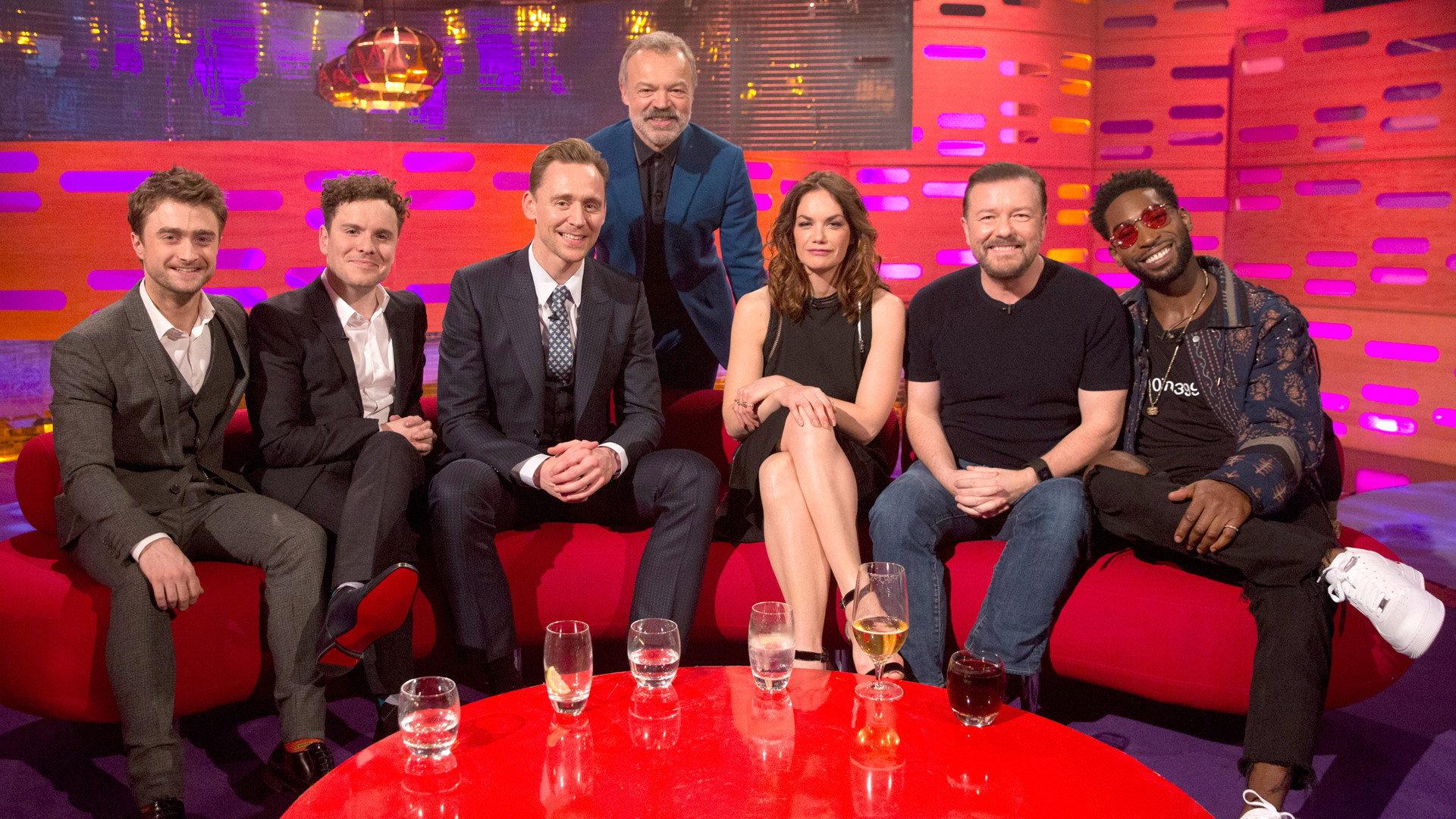 Still from Tom Hiddleston, Ruth Wilson, Ricky Gervais, Daniel Radcliffe, Joshua McGuire, Tinie Tempah