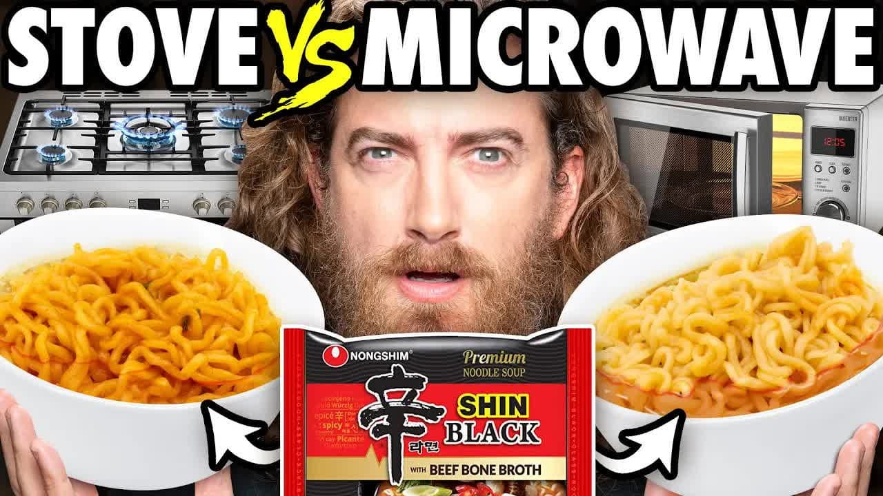 Still from Stove vs. Microwave Taste Test