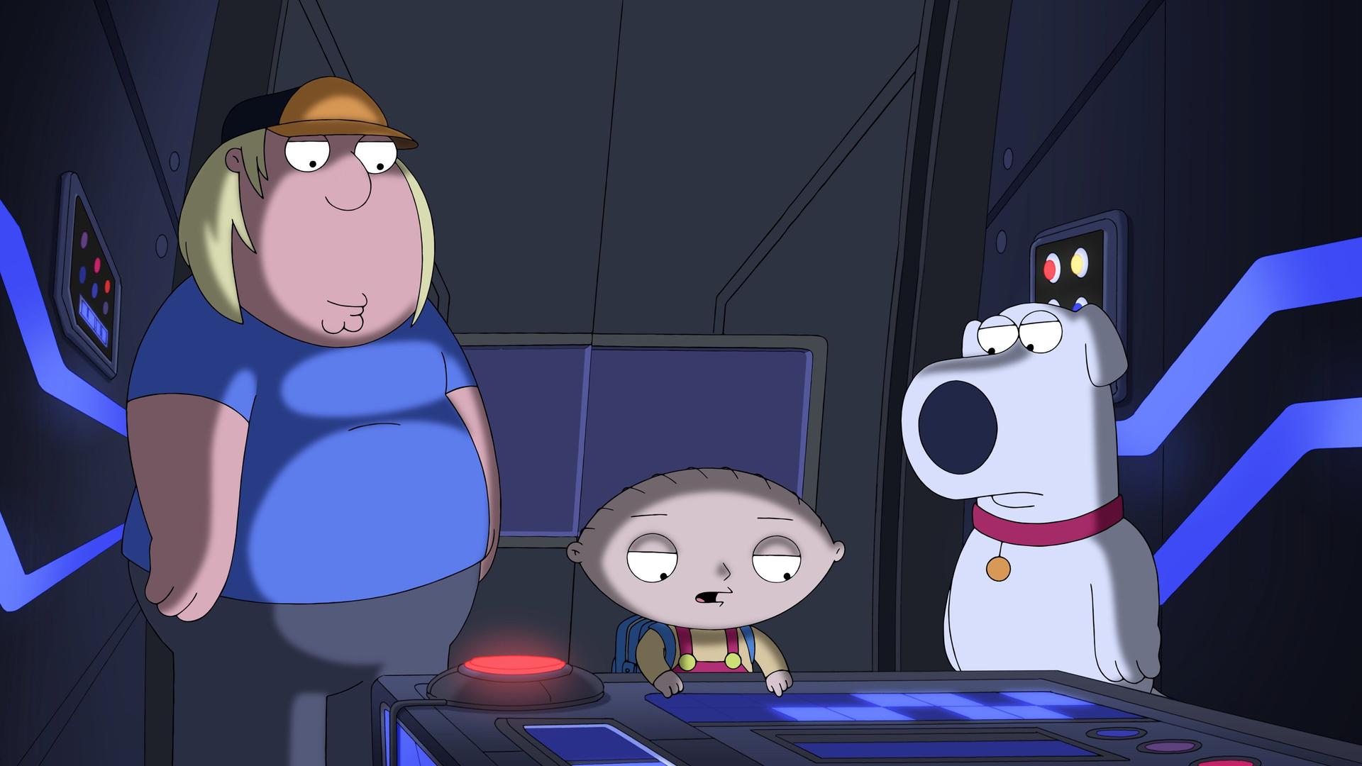 Still from Stewie, Chris & Brian's Excellent Adventure