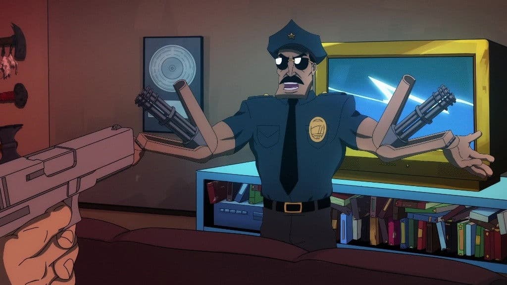 Still from Bald Cop