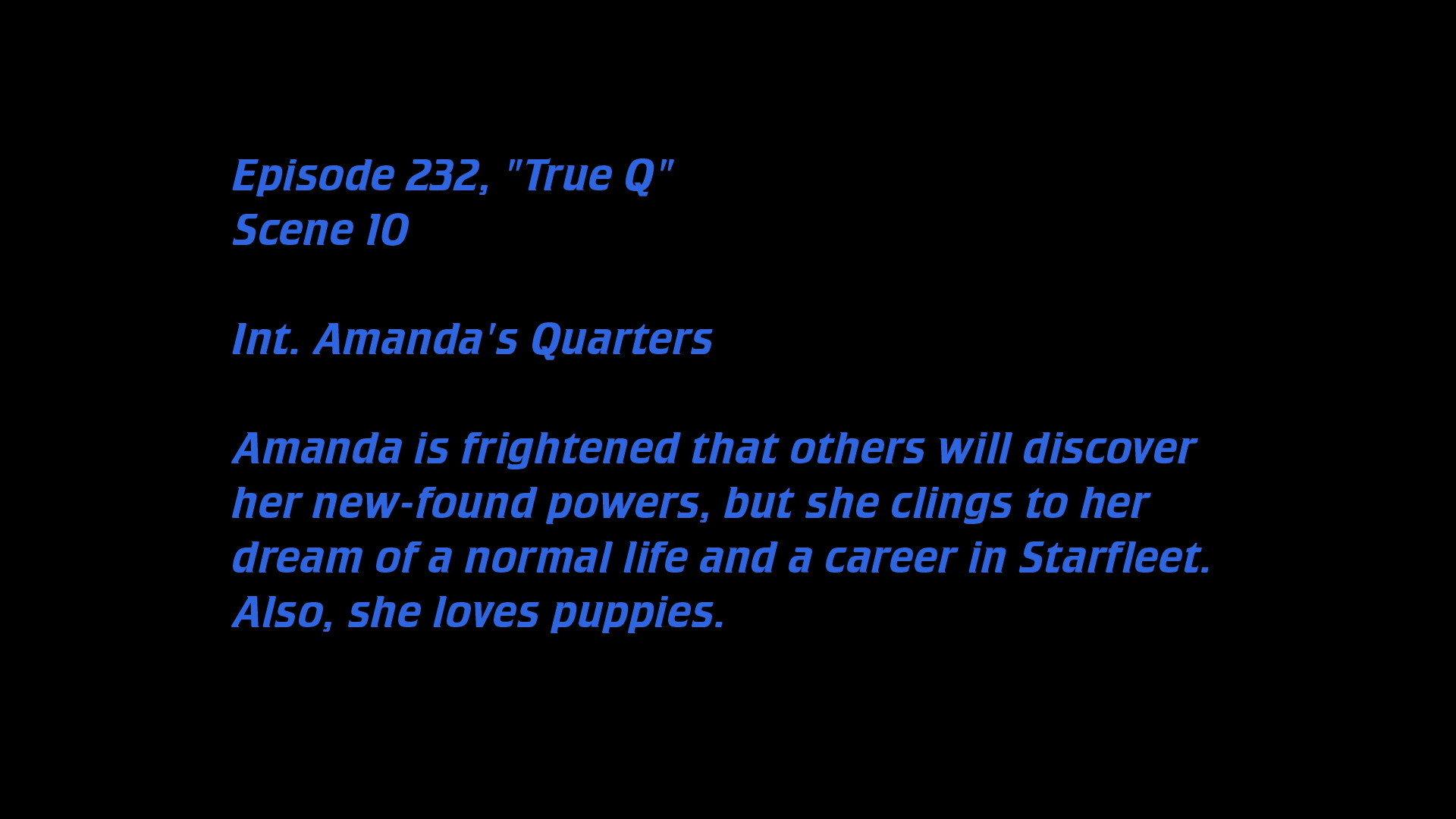 Still from Deleted Scenes: S06E06 – True Q
