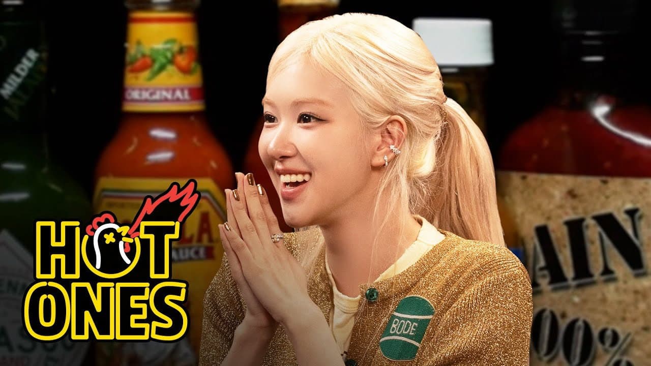 Still from ROSÉ Needs a Stress Ball While Eating Spicy Wings