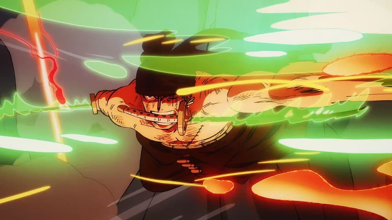 Still from The Three-Sword Style of the Supreme King! Zoro vs. King