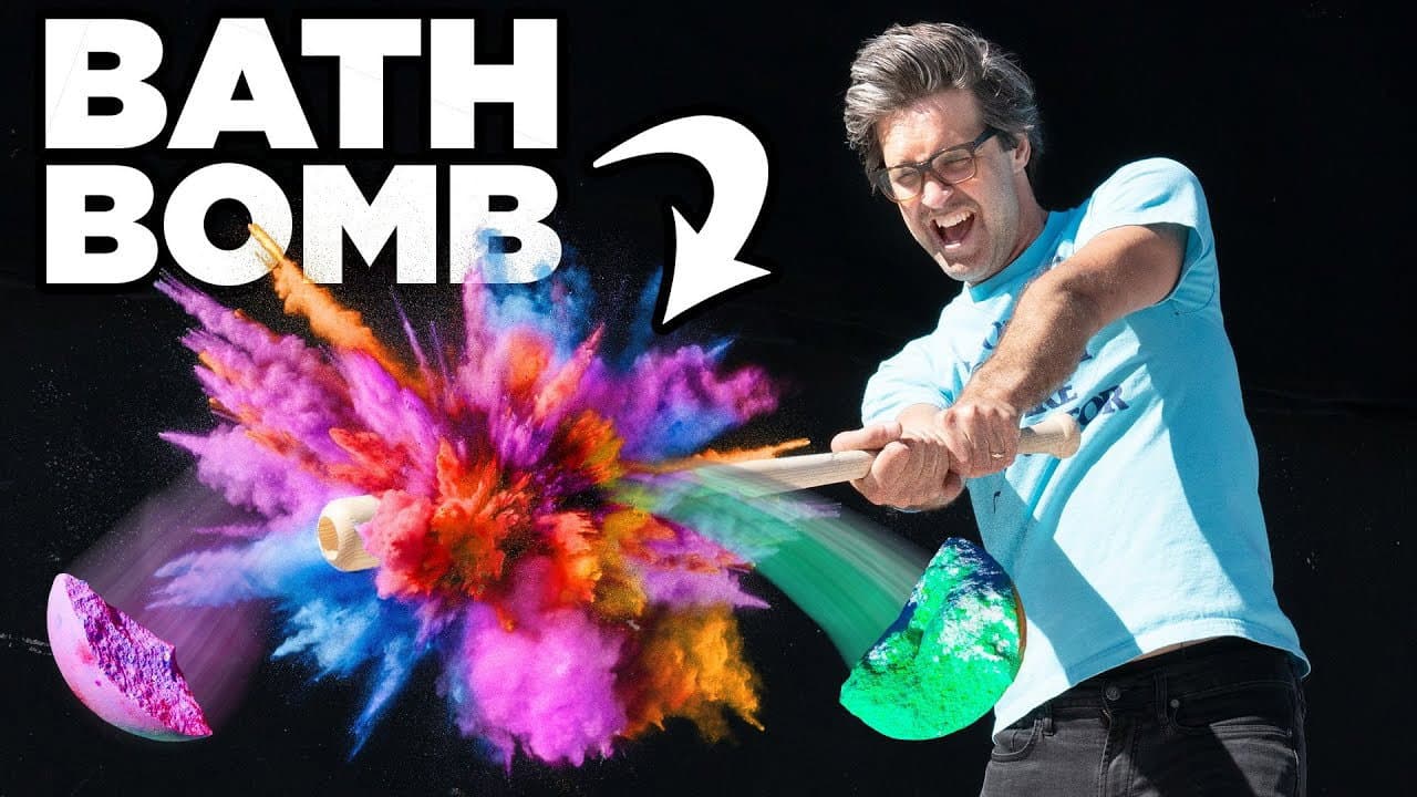 Still from Putting Weird Things In A Pitching Machine