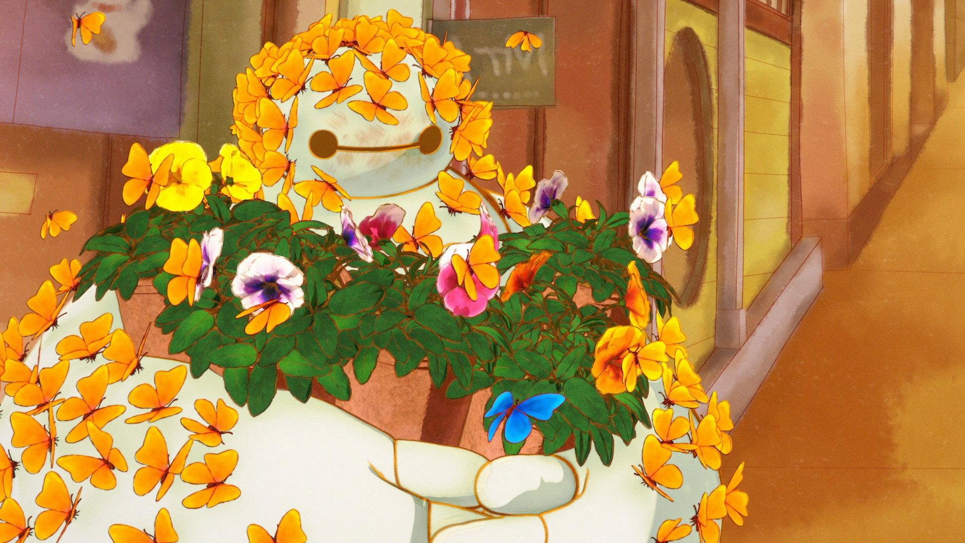 Still from Baymax & Mochi: Flowers and Butterflies