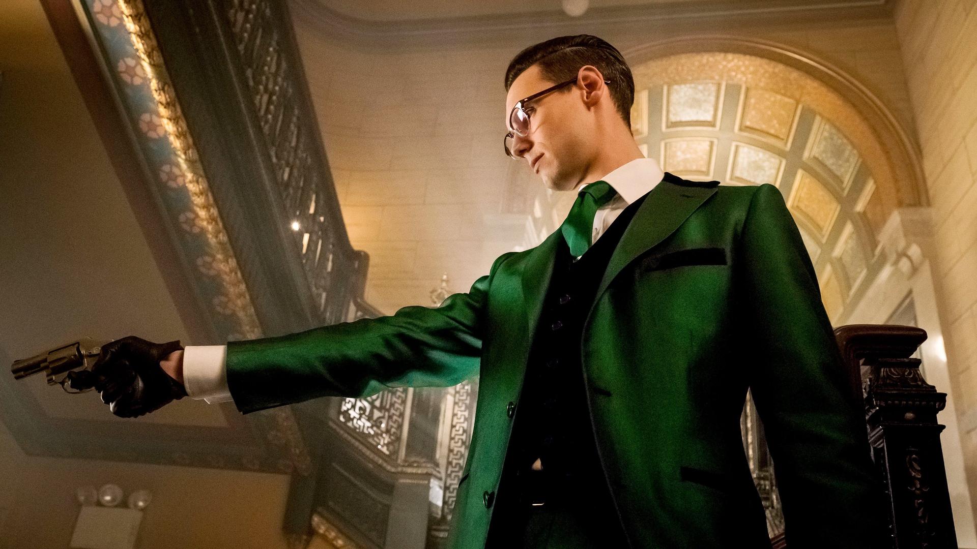 Still from Heroes Rise: How the Riddler Got His Name