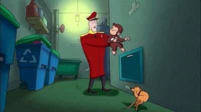 Still from Curious George and the Trash