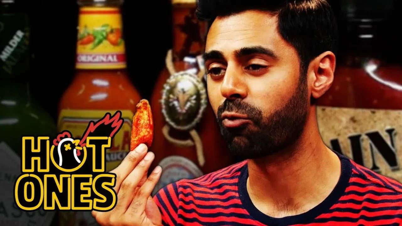 Still from Hasan Minhaj Has an Out-of-Body Experience Eating Spicy Wings