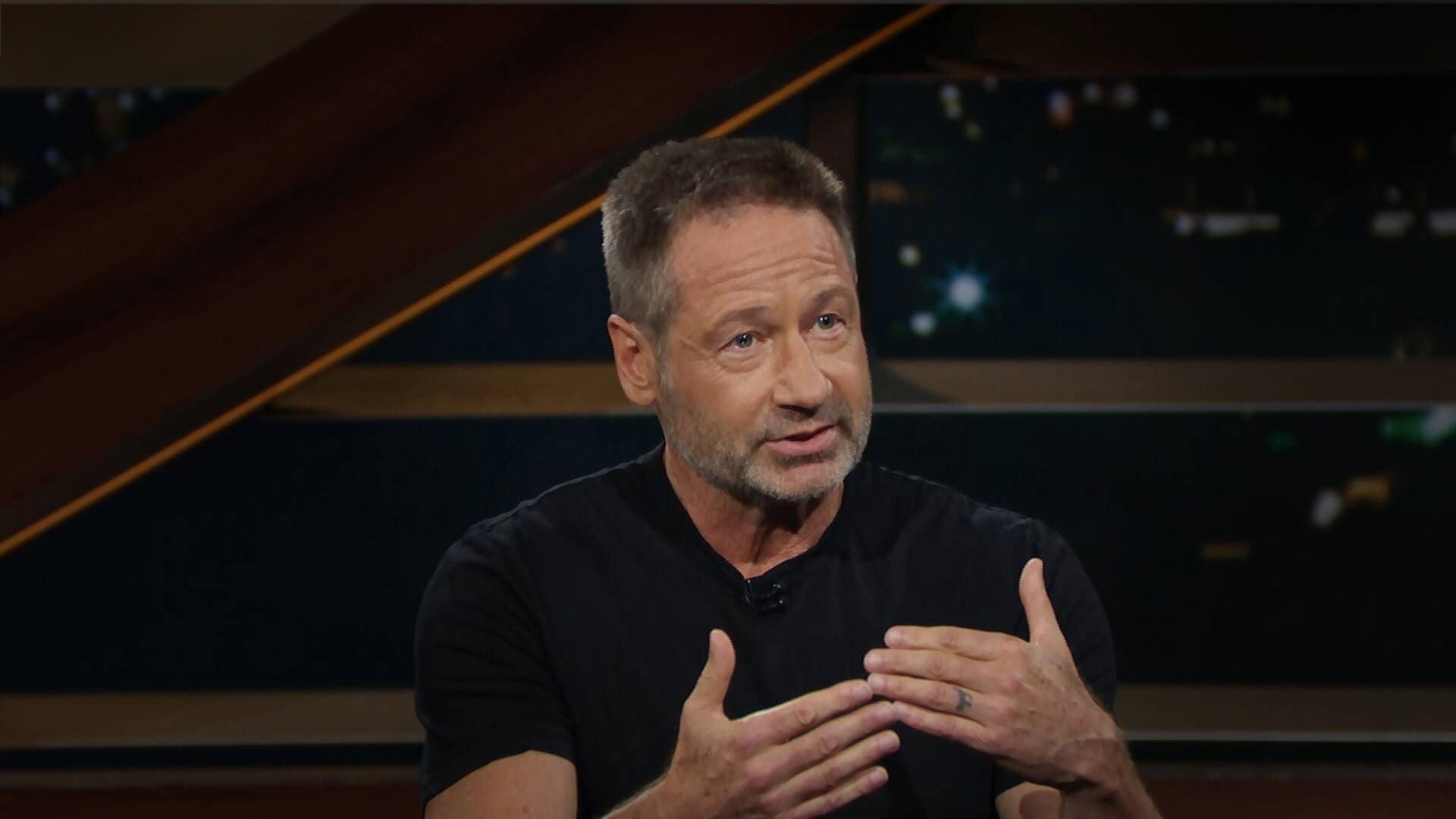 Still from August 5, 2022: David Duchovny, Matt Taibbi, Lis Smith