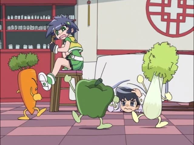Still from The Waddling Rubber Duck Monster! / The Disliked Vegetables' Great Escape!