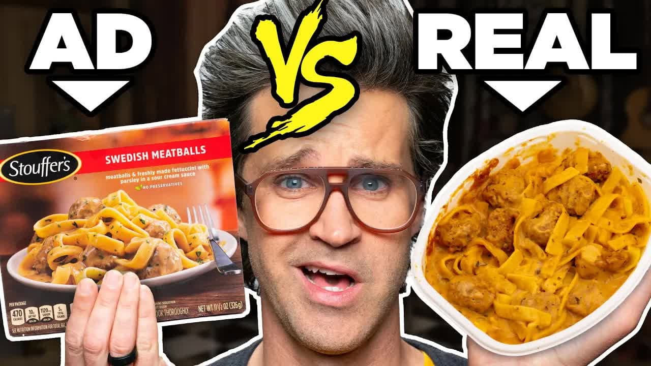 Still from Frozen Food Ads vs. Real Life Food (Test)