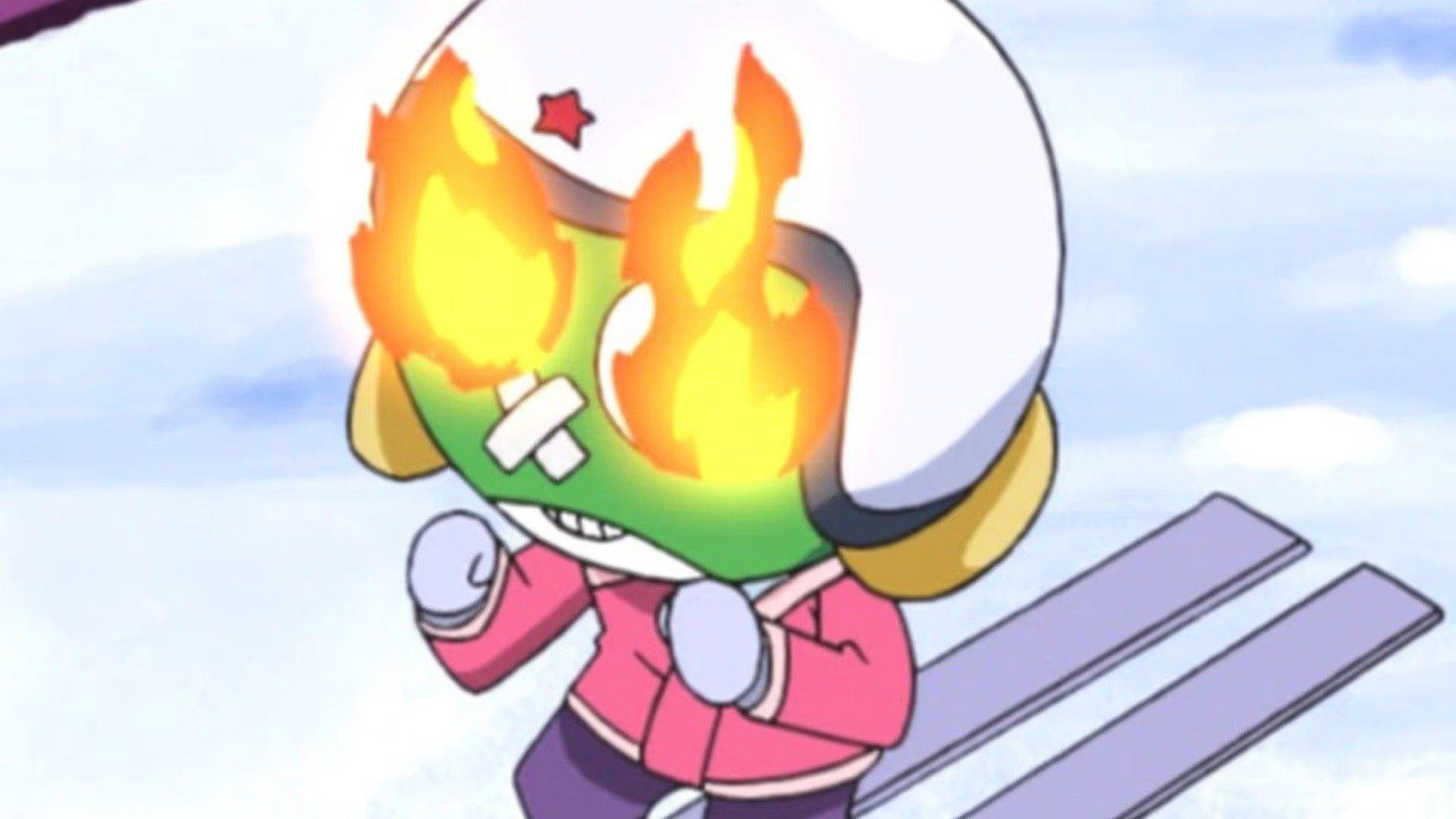 Still from Keroro vs. Fuyuki: A Sports Showdown / Kululu vs. Aki: A Devastating Assault Robot Battle