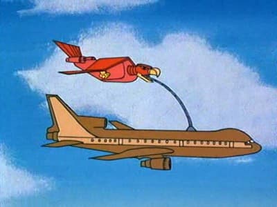 Still from The Blue Falcon vs. the Red Vulture
