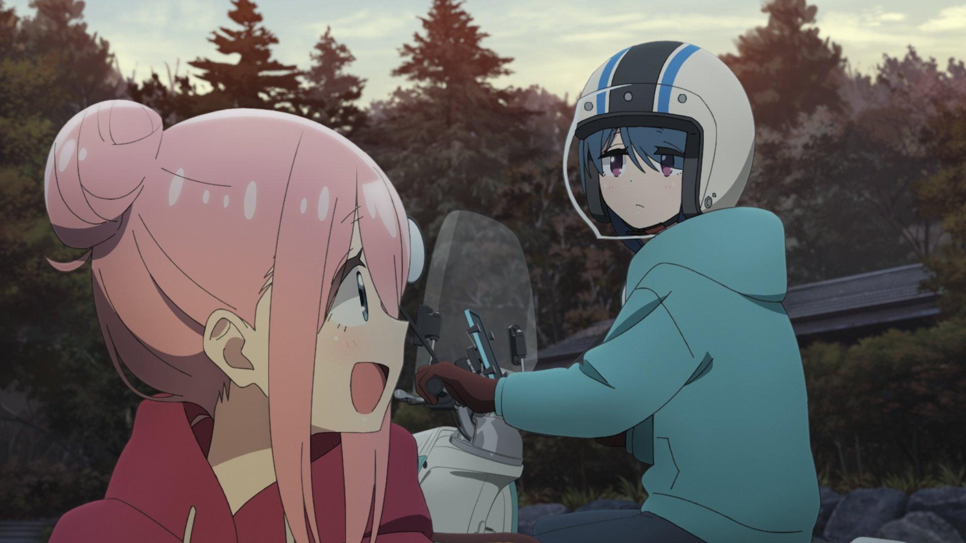 Still from Rin and Nadeshiko Go Spring Camping at Lake Inaga