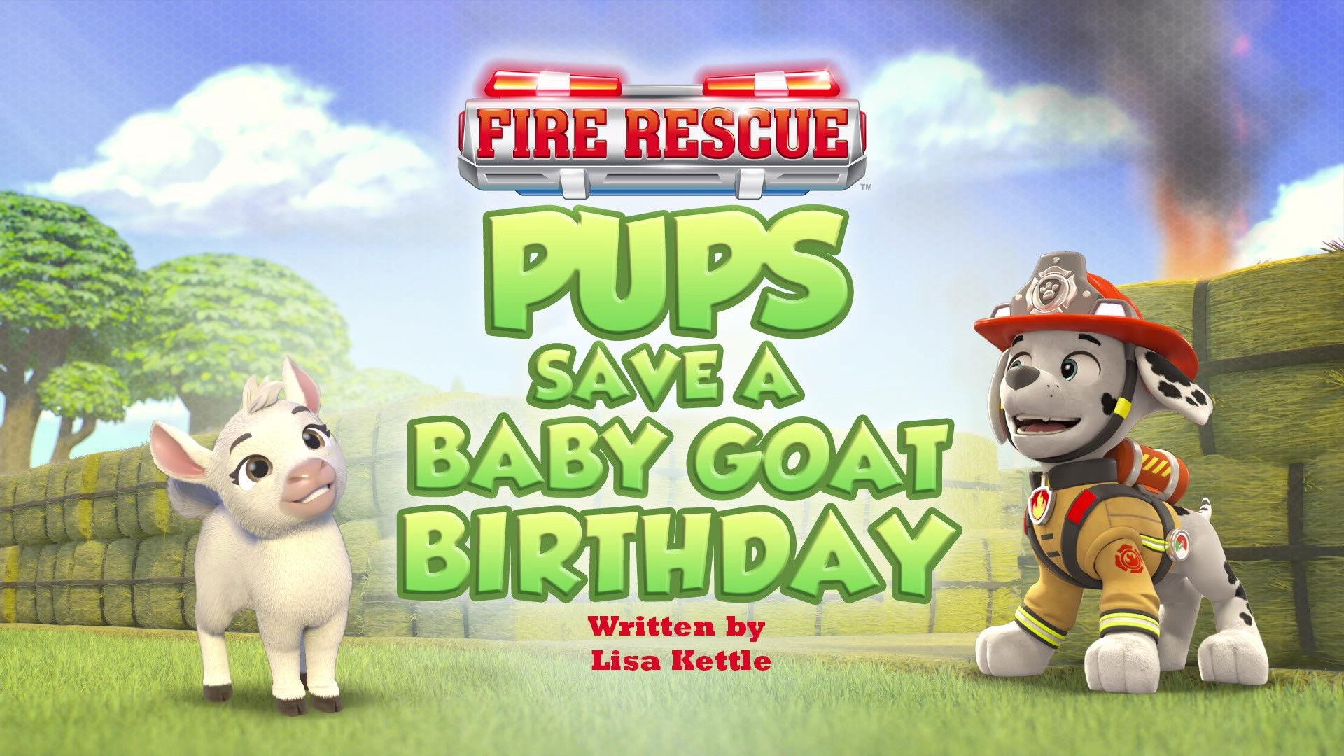 Still from Fire Rescue: Pups Save a Baby Goat Birthday