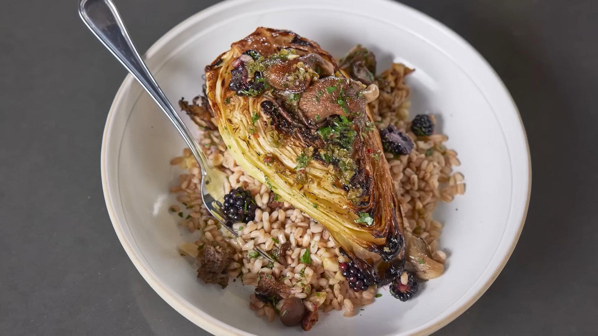 Still from Harfoots Roasted Caraflex Cabbage - A Lord of the Rings Inspired Meal