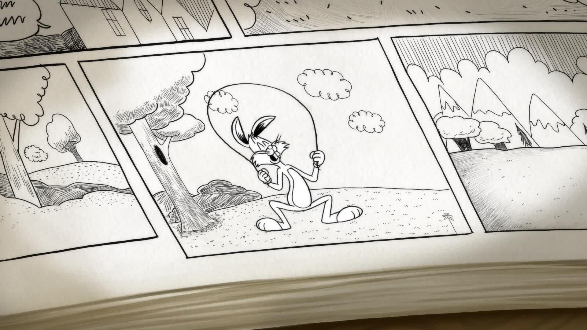 Still from Funny Book Bunny